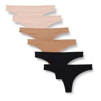 Damen Tanga 6Er Pack, Mikrofaser, Feuchtigkeitsableitend, Amazon Essentials, 42