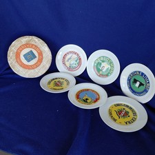 PORCELAINE de PARIS 6 Decorative Cheese Serving Plates 1973 Packed In Cheese Box