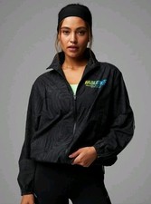 NWT Fabletics Size S Oversized Flyweight Windbreaker Refective Piping Jacket