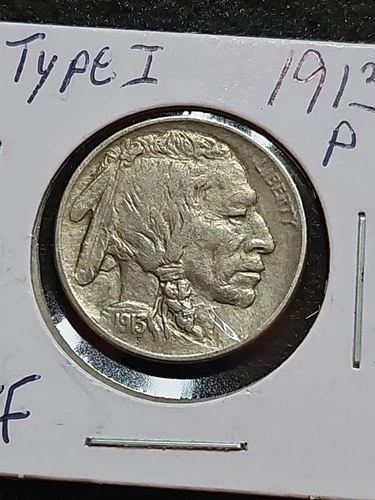 1913 P Type 1 Buffalo Head Nickel Coin Better Date XF