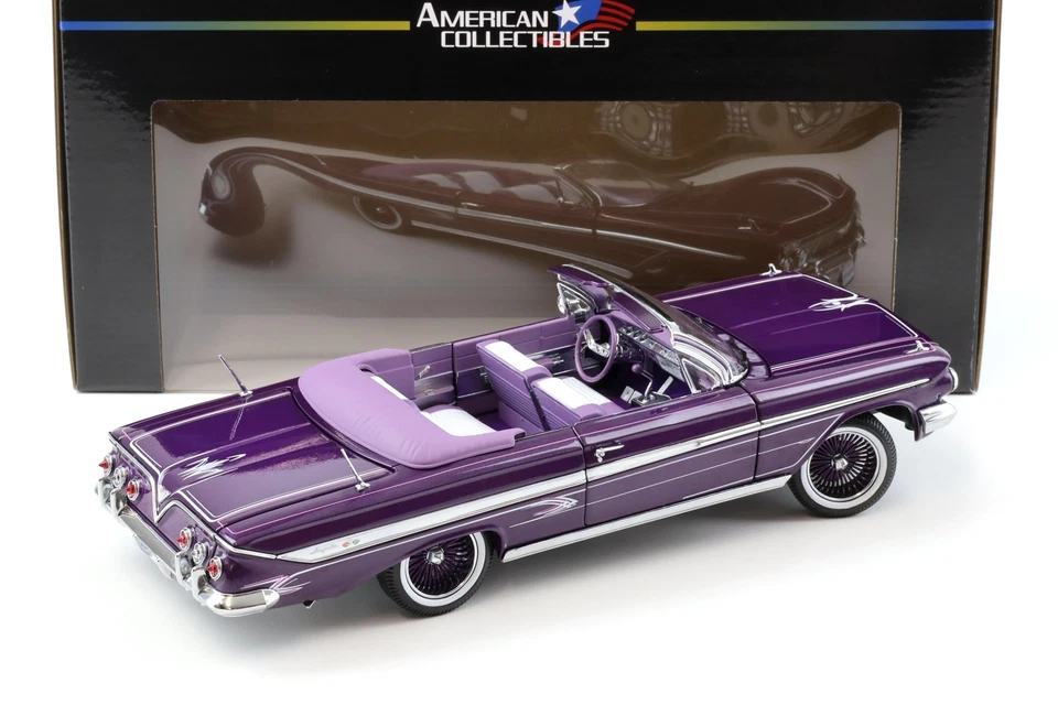 1:18 Sun Star 1961 Chevrolet Impala Lowrider open Convertible purple metallic - Bild 3 von 4