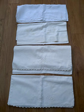 Vintage Pillowcases All cotton, white embroidery, 3 single, 1 bolster cover
