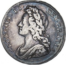 1731 Halfcrown - George II British Silver Coin - Nice