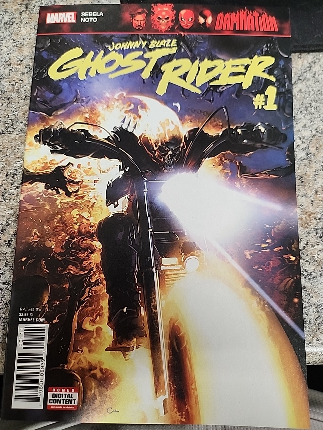 Damnation: Johnny Blaze Ghost Rider #1 KEY Marvel Comics 2018 Crain