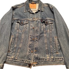 Levis Trucker Jean Jacket Mens Large Blue Denim USA Made 70507 0389