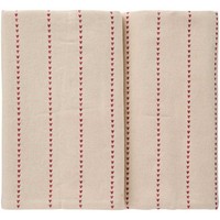 IB Laursen Tischdecke Valentina Natur Rote Herzen Linien 250X150 Cm
