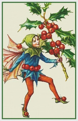 ORENCO ORIGINALS The Holly Tree Garden Fairy By Cicely Mary Barker Counted Cross Stitch Pattern