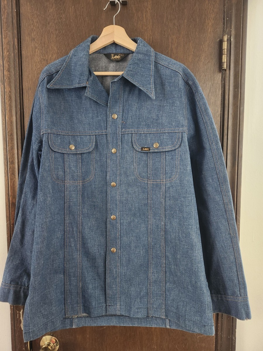 Lee Western デニムジャケット 70s 34サイズ ホワイト 70s Vintage Lee Western Denim Jacket Men's USA MADE Metal Snap