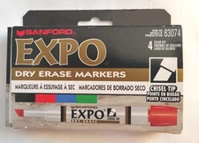 Vtg EXPO Dry Erase Markers 3 Colors 1995 Opened Box No. 83074 Blue Green Black