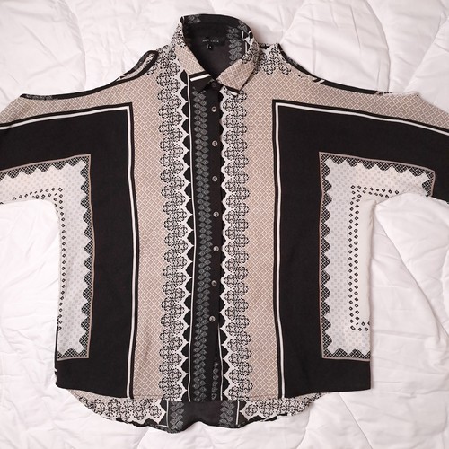 Bundle 2 Mixed Black Beige Blouse Dress 8-10UK/36-38EU New Look Luna - Imagen 3 de 13