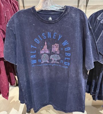 #ad 2026 Walt Disney World 4 Parks Most Magical Place Acid Wash Dark Blue T Shirt XL $52.90