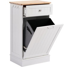 AHB 13 Gallons Tilt Out Trash Cabinet, Hidden Trash Can Kitchen Wooden Tilt Out
