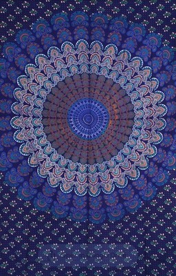Peacock Mandala Tapestry Bohemian Cotton Hippie Home Decor Wall Hanging