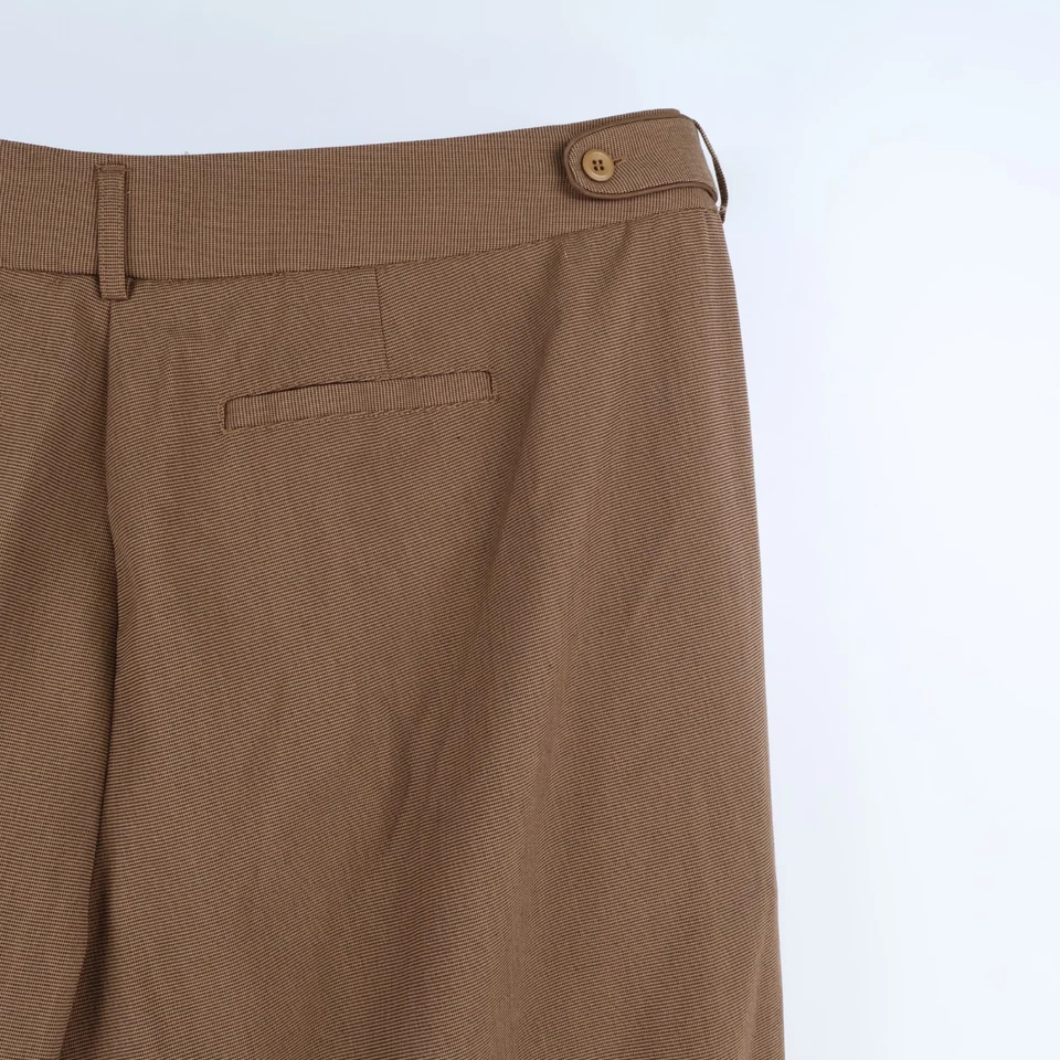 Pantalones de vestir Relativity para mujer talla Plus 24W marrón a cuadros mezcla de poliéster Foto 4 de 4