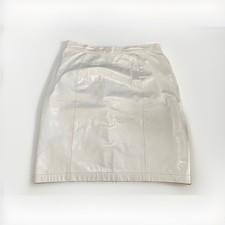 Vintage 80s Wilsons Leather White High Waisted Pencil Wiggle Skirt Size 12