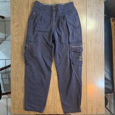 Vintage Bugle Boy Cargo Pants Mens Sz 32M Gray Mountain Patrol Rescue Workwear