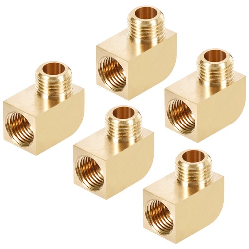 Brass Pipe Fitting 90 Degree Barstock Street Elbow M10 Male x M10 Female 5pcs