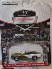 Greenlight 1:64 Barrett-Jackson 1971 Plymouth 'Cuda Convertible 383 Gold NIP
