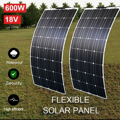 600W 300W Flexible Solar Panel 18V Mono Home RV Rooftop Camping Off-Grid Power