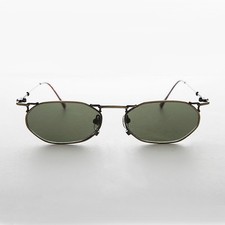 Bronze Victorian Goth Steampunk Vintage Sunglasses Green Lens - Ned