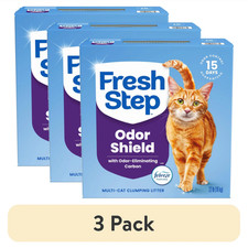  3 pack Fresh Step Odor Shield Multi Cat Clumping Litter, 22 lb