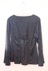 Vtg Anne Larochelle Velvet Gothic Corset Style Milkmaid Top Size 14 NO US TARIFF