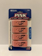 24pk Pink Erasers PVC  Latex FREE NON Abrasive Resists Paper