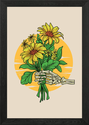 Sonnenblume in Liebe Gerahmtes Wandbild Poster Leinwanddruck Bild