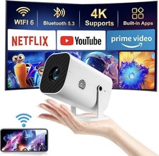 Mini Projector With Wifi And Bluetooth, 1080P Portable Projector Movie Projector