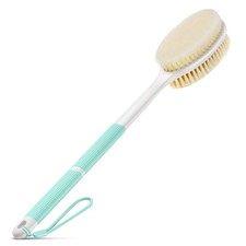 Back Scrubber Anti-Slip Shower Brush, Long Handle, Soft  Stiff Bristles, Green