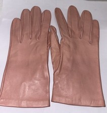 Vintage Madova Leather Gloves Pink Florence Italy 6 1/2 Silk Lined