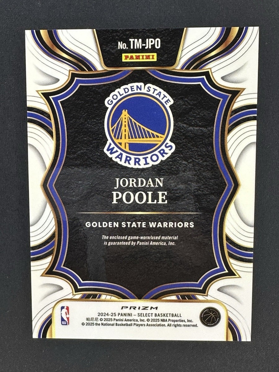 2024-25 Panini Select Game Worn Patch Silver Prizm Jordan Poole TM