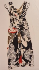 JOHN GALLIANO NewsPaper Print Dress Size Small In  Rayon Spandex Elasten