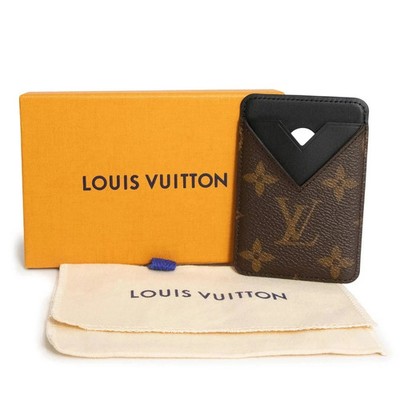 LOUIS VUITTON Monogram Brown Magnetic Card Holder W/Box