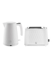 Swan Hexton Kitchen Set, White with Chrome Accents, EEJB388