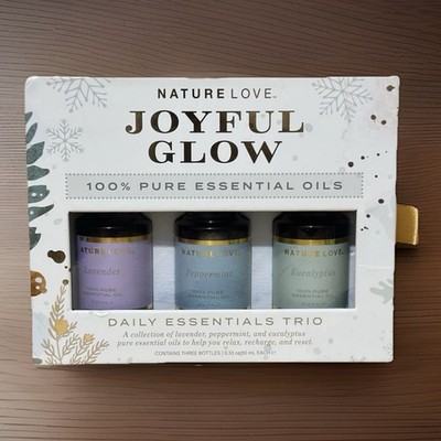 100% PURE ESSENTIAL OILS SET LAVENDER EUCALYPTUS PEPPERMINT 3 PACK AROMATHERAPY