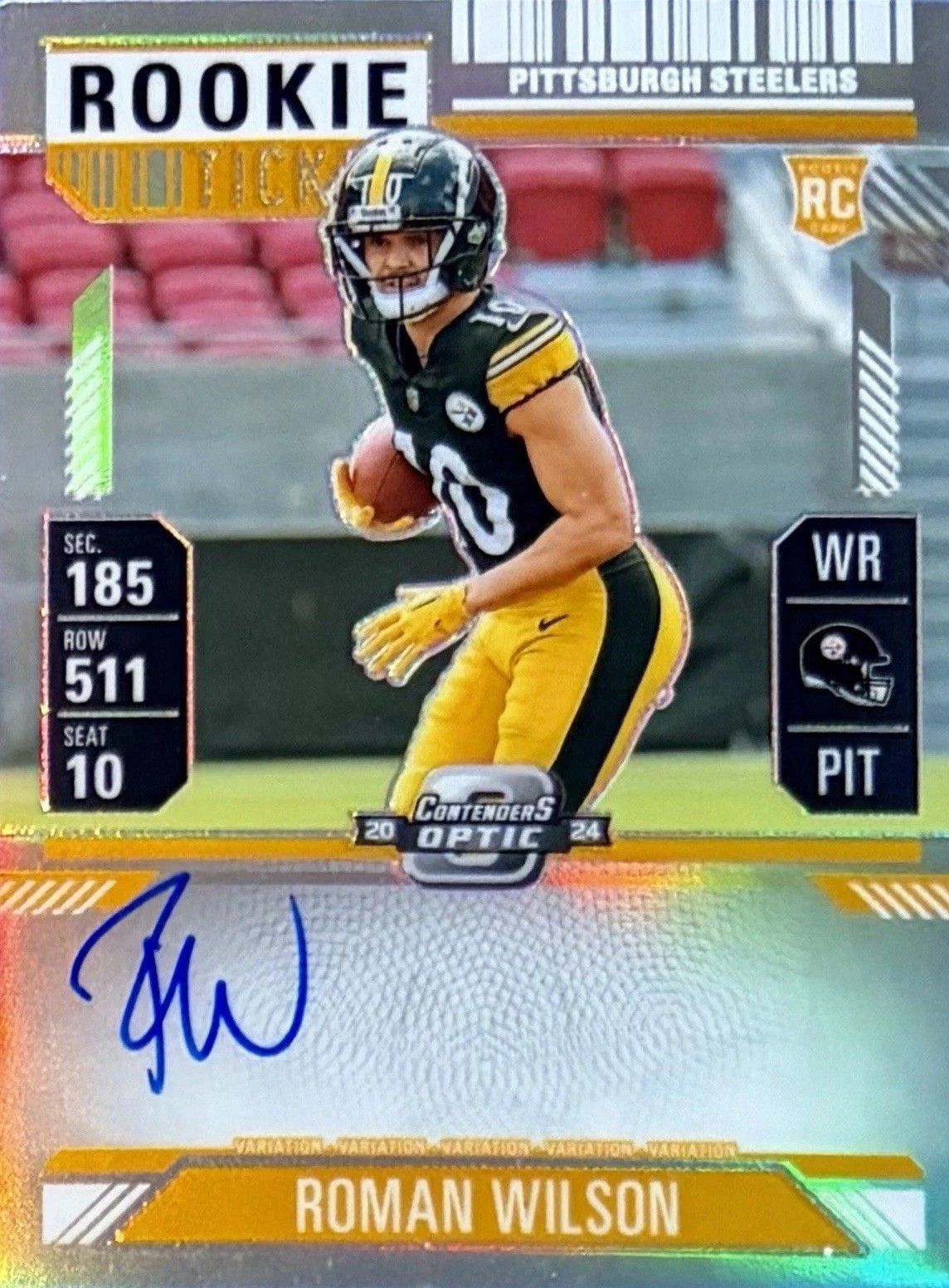 Roman Wilson Panini Contenders Optic #124 Autograph-Silver