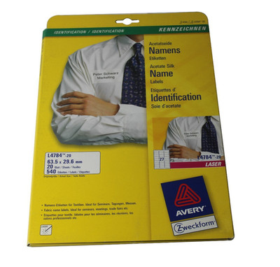 AVERY Zweckform L4784-20 Namensetiketten 540 Namensaufkleber, 63,5x29,6mm