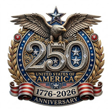 America 250th US FLAG Gold 1776-2026 Waterproof 4  INCH Vinyl Sticker Decal 1PC
