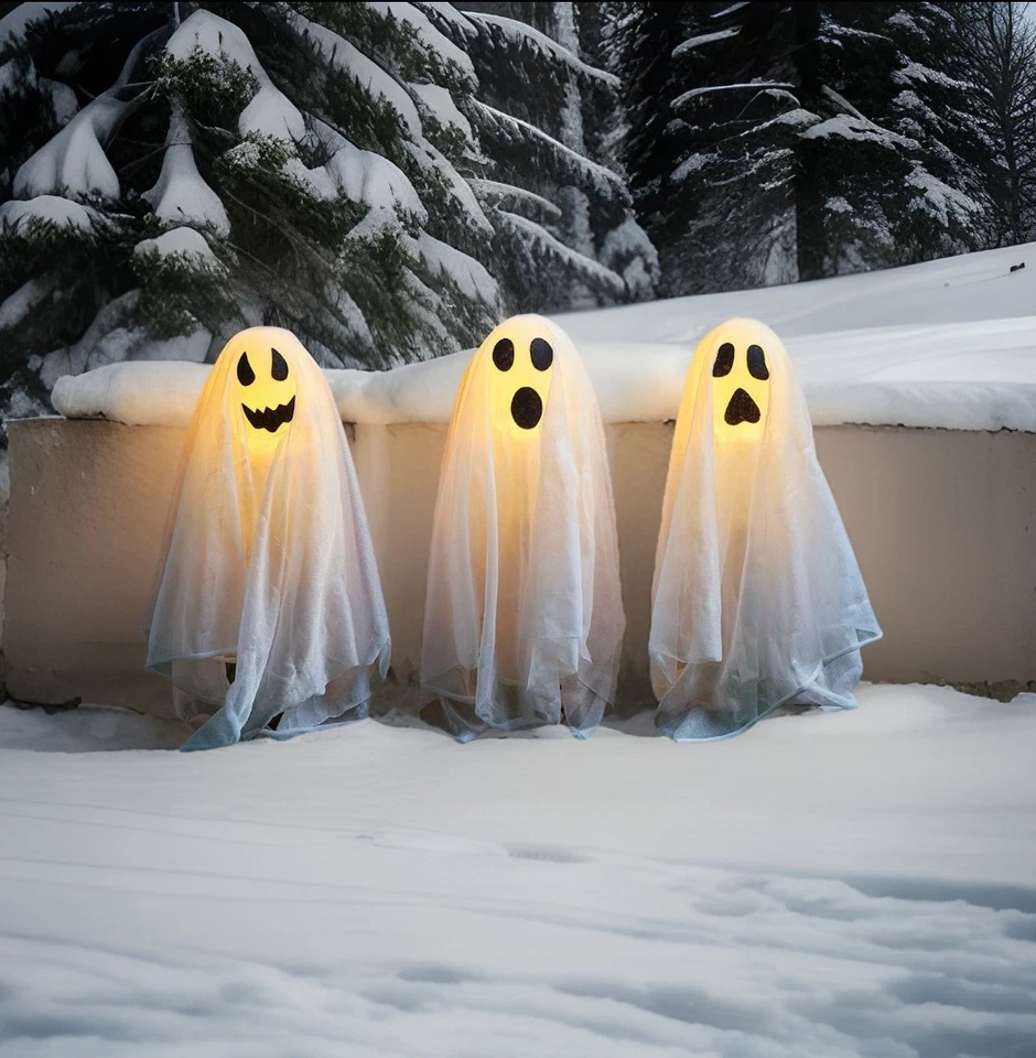 Lights4fun 3er Set Halloween Geister Gespenster Ghost Stableuchten mit Erdspieß - Bild 4 von 4