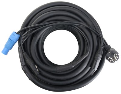 DJ PA Hybrid Multi Kabel DMX Schuko Powercon Kompatibel für Licht Effekte 15m