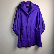 Bag It Purple Oversized Duster Coat One Size Made in USA Nylon Blend Trench