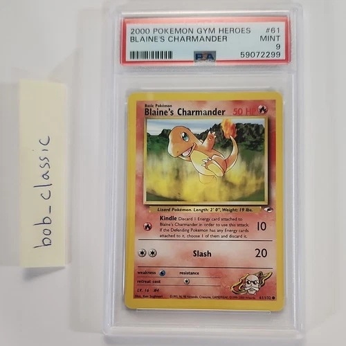 Pokémon Gym Heroes Blaine's Charmander 61/132 PSA 9 Unlimited Regular