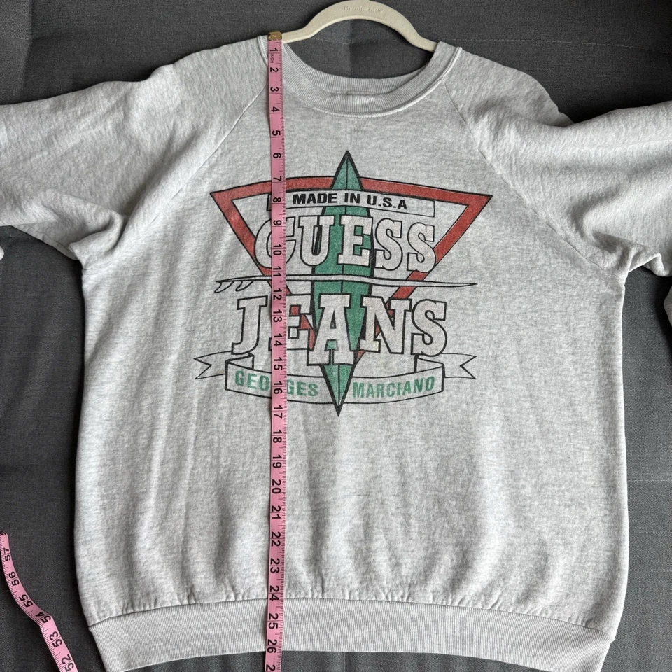 Sudadera vintage Guess Jeans para mujer talla grande pulóver cuello redondo clásica años 80 Foto 3 de 4