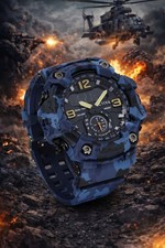 Activa X Invicta BlackOps Digital Men's Watch-56mm, Camouflage,Blue ACW1637-003