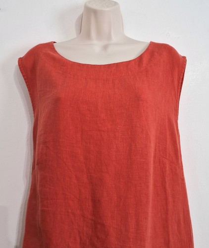 Seasalt 24 RRP £75 BNWT Red Sleeveless Linen Midi A-Line Dress Pockets - Picture 6 of 22