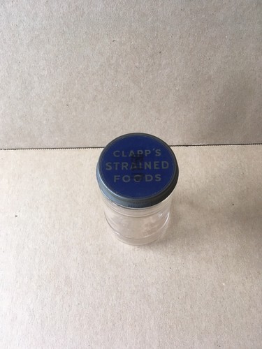 Vintage CLAPP'S STRAPED FOODS Glas, Thatcher Herstellungsjahr Co., 3,5" Höhe, 2" Durchmesser