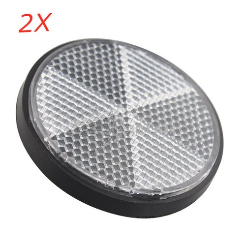2x Motorcycle Front Round Reflectors For Honda Harley Kawasaki ATV Dirt Bikes - Picture 3 of 9