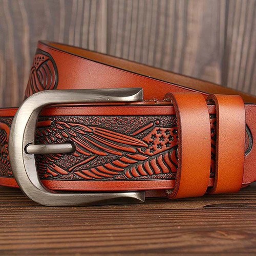 Cowskin Cowboy Buckle Waistband Men Belts Genuine Leather Belts Men Waist Strap - Bild 3 von 39