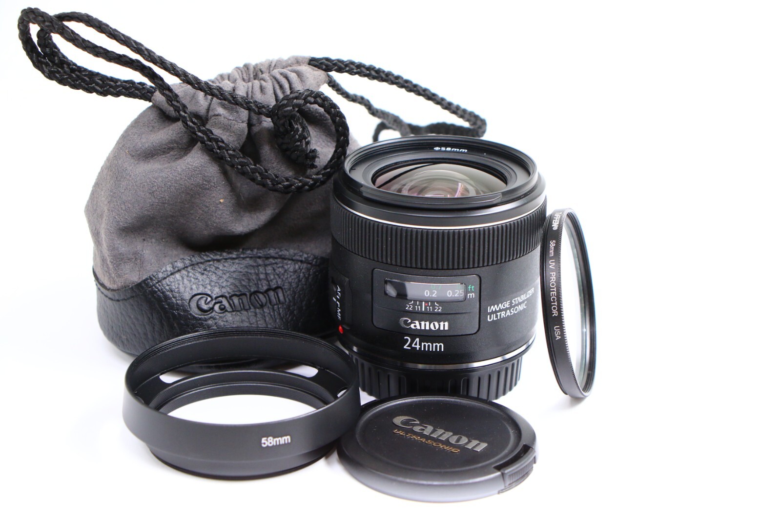 COMO NUEVO CANON EF 24MM F2.8 IS 24/2.8 ESTABILIZADOR DE IMAGEN LENTE EOS...